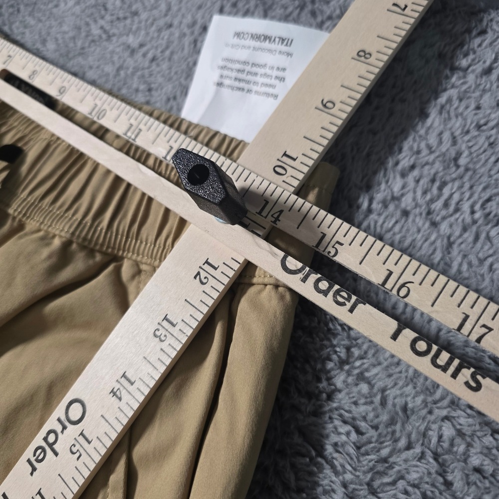 ITALYMORN Mens Small Jogger Pants Khaki Tan Elastic Waist Cotton Spandex Tapered - Picture 4 of 8